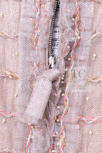CHANEL 09S Beige Beaded Trim Jacket 38 シャネル ベージュ ビーズ トリミング ジャケット サラ・ジェシカ・パーカー着用 即発