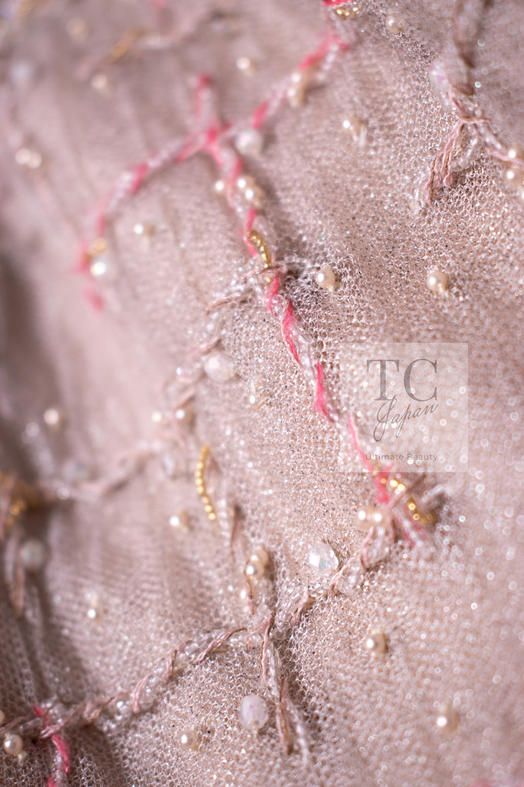 CHANEL 09S Beige Beaded Trim Jacket 38 シャネル ベージュ ビーズ トリミング ジャケット サラ・ジェシカ・パーカー着用 即発