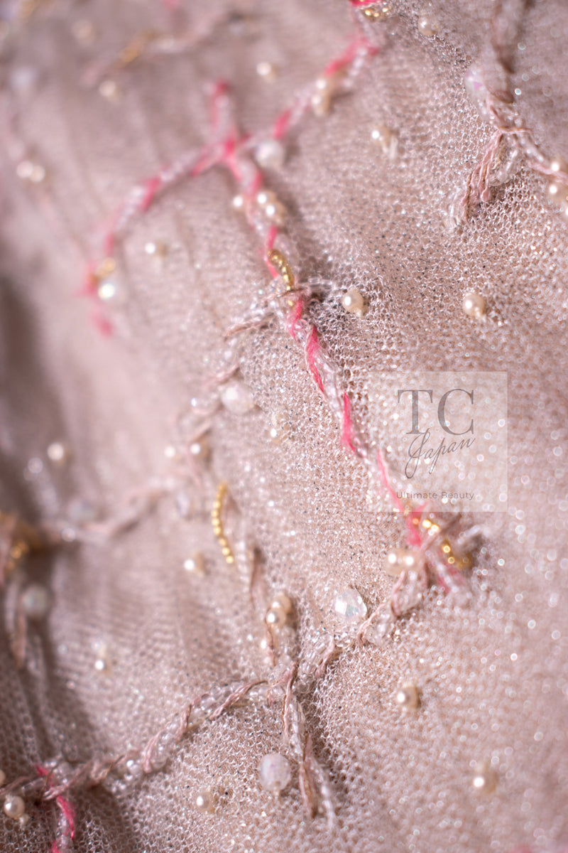 CHANEL 09S Beige Beaded Trim Jacket 38 シャネル ベージュ ビーズ トリミング ジャケット サラ・ジェシカ・パーカー着用 即発