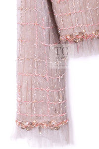 CHANEL 09S Beige Beaded Trim Jacket 38 シャネル ベージュ ビーズ トリミング ジャケット サラ・ジェシカ・パーカー着用 即発