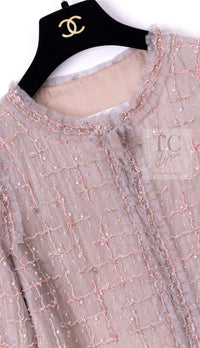 CHANEL 09S Beige Beaded Trim Jacket 38 シャネル ベージュ ビーズ トリミング ジャケット サラ・ジェシカ・パーカー着用 即発
