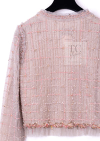 CHANEL 09S Beige Beaded Trim Jacket 38 シャネル ベージュ ビーズ トリミング ジャケット サラ・ジェシカ・パーカー着用 即発