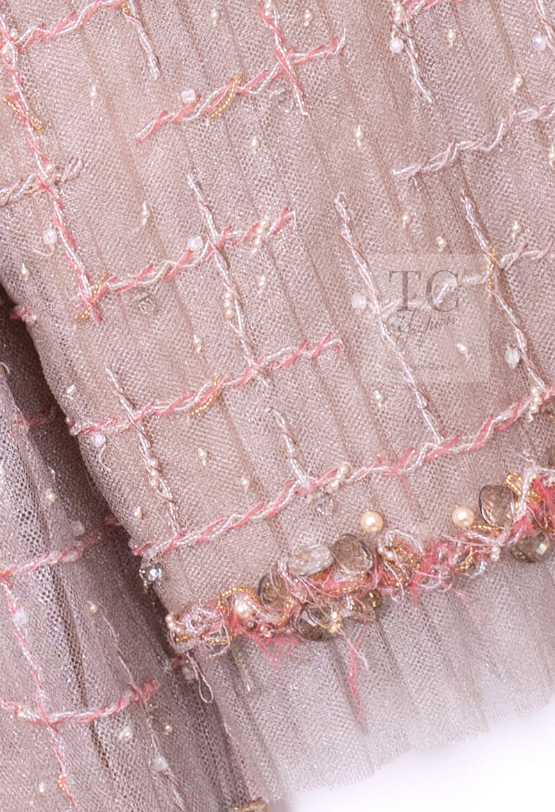 CHANEL 09S Beige Beaded Trim Jacket 38 シャネル ベージュ ビーズ トリミング ジャケット サラ・ジェシカ・パーカー着用 即発