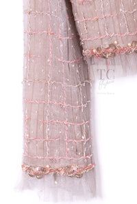 CHANEL 09S Beige Beaded Trim Jacket 38 シャネル ベージュ ビーズ トリミング ジャケット サラ・ジェシカ・パーカー着用 即発
