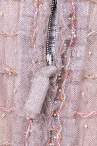 CHANEL 09S Beige Beaded Trim Jacket 38 シャネル ベージュ ビーズ トリミング ジャケット サラ・ジェシカ・パーカー着用 即発