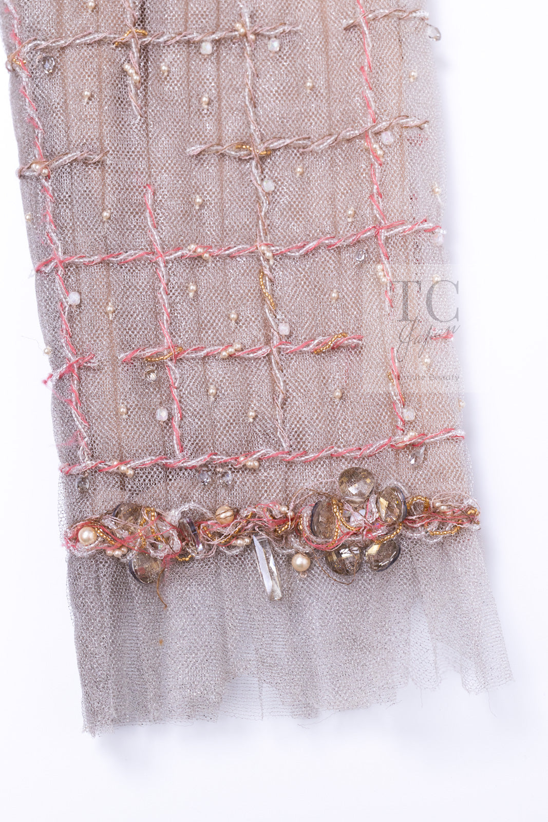 CHANEL 09S Beige Beaded Trim Jacket 38 シャネル ベージュ ビーズ トリミング ジャケット サラ・ジェシカ・パーカー着用 即発