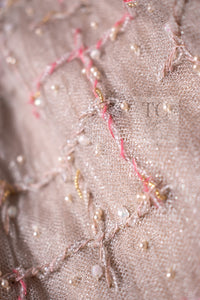 CHANEL 09S Beige Beaded Trim Jacket 38 シャネル ベージュ ビーズ トリミング ジャケット サラ・ジェシカ・パーカー着用 即発