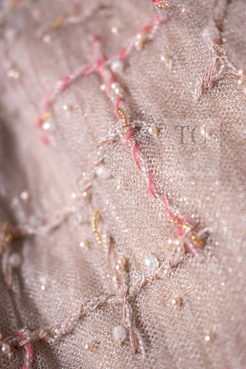 CHANEL 09S Beige Beaded Trim Jacket 38 シャネル ベージュ ビーズ トリミング ジャケット サラ・ジェシカ・パーカー着用 即発