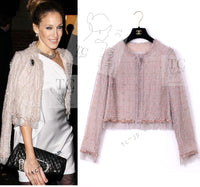 CHANEL 09S Beige Beaded Trim Jacket 38 シャネル ベージュ ビーズ トリミング ジャケット サラ・ジェシカ・パーカー着用 即発