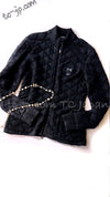 CHANEL 09A Black Quilted Wool Jacket Cardigan 36 38 40 シャネル ブラック キルト ウール ジャケット カーディガン 即発