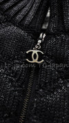 CHANEL 09A Black Quilted Wool Jacket Cardigan 36 38 40 シャネル ブラック キルト ウール ジャケット カーディガン 即発