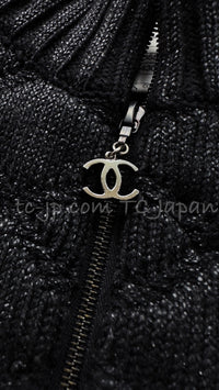 CHANEL 09A Black Quilted Wool Jacket Cardigan 36 38 40 シャネル ブラック キルト ウール ジャケット カーディガン 即発