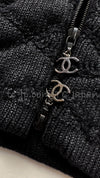 CHANEL 09A Black Quilted Wool Jacket Cardigan 36 38 40 シャネル ブラック キルト ウール ジャケット カーディガン 即発