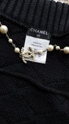 CHANEL 09A Black Quilted Wool Jacket Cardigan 36 38 40 シャネル ブラック キルト ウール ジャケット カーディガン 即発