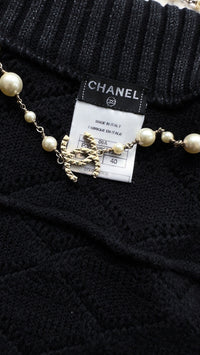 CHANEL 09A Black Quilted Wool Jacket Cardigan 36 38 40 シャネル ブラック キルト ウール ジャケット カーディガン 即発