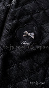 CHANEL 09A Black Quilted Wool Jacket Cardigan 36 38 40 シャネル ブラック キルト ウール ジャケット カーディガン 即発