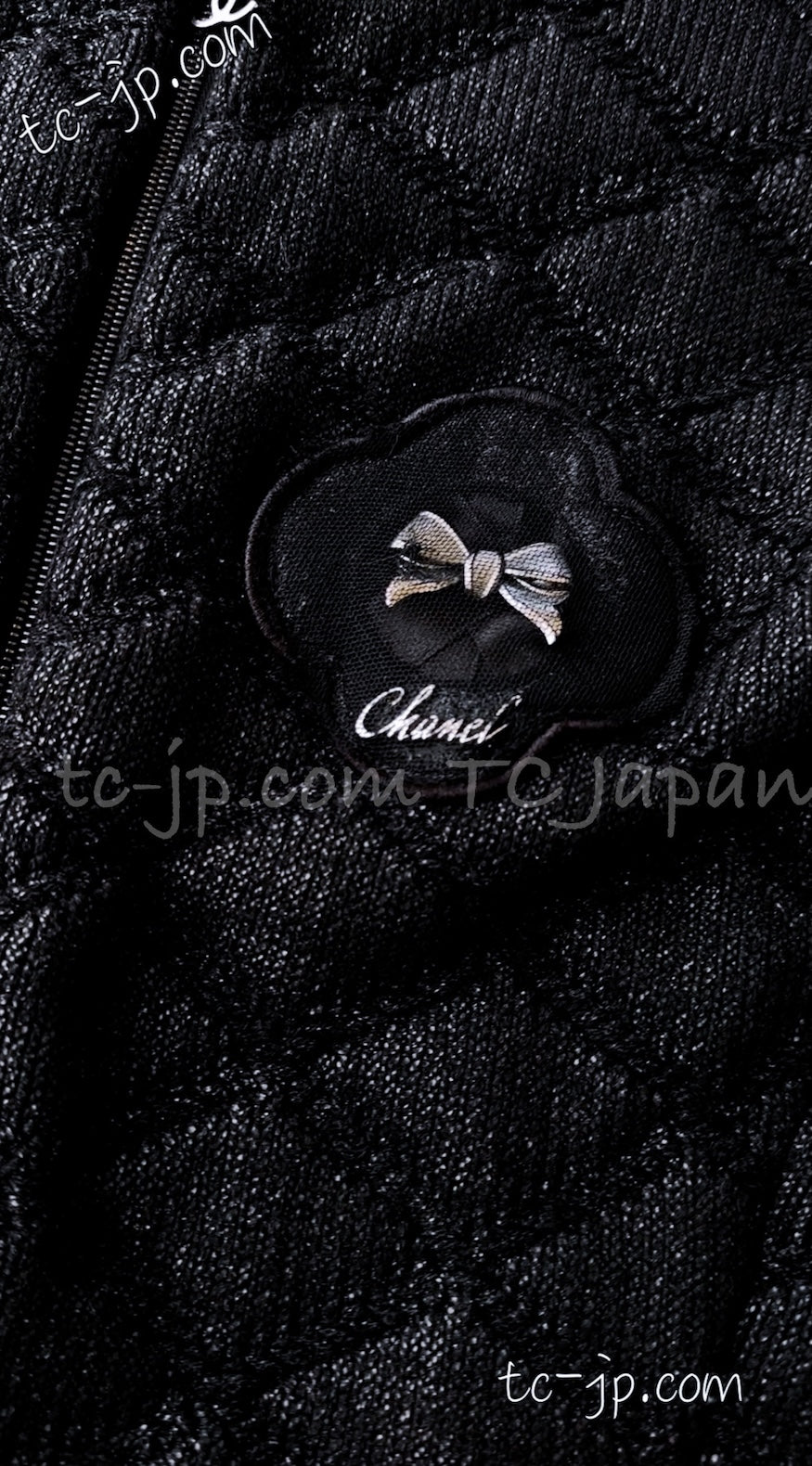 CHANEL 09A Black Quilted Wool Jacket Cardigan 36 38 40 シャネル ブラック キルト ウール ジャケット カーディガン 即発