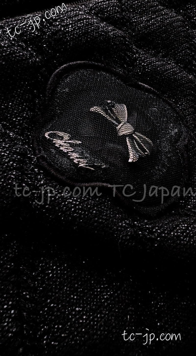 CHANEL 09A Black Quilted Wool Jacket Cardigan 36 38 40 シャネル ブラック キルト ウール ジャケット カーディガン 即発