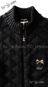 CHANEL 09A Black Quilted Wool Jacket Cardigan 36 38 40 シャネル ブラック キルト ウール ジャケット カーディガン 即発