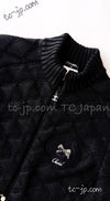 CHANEL 09A Black Quilted Wool Jacket Cardigan 36 38 40 シャネル ブラック キルト ウール ジャケット カーディガン 即発
