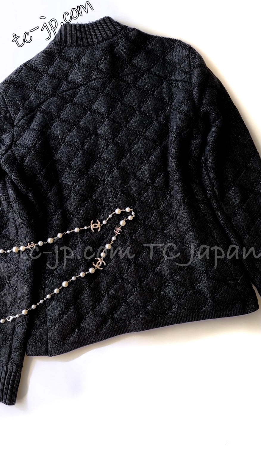 CHANEL 09A Black Quilted Wool Jacket Cardigan 36 38 40 シャネル ブラック キルト ウール ジャケット カーディガン 即発