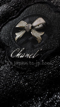 CHANEL 09A Black Quilted Wool Jacket Cardigan 36 38 40 シャネル ブラック キルト ウール ジャケット カーディガン 即発