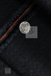 CHANEL 09PF Black Red Trim Moscow Wool Tweed Jacket 34 40 42 シャネル ブラック レッド トリム ロマノフ ウール ツイード ジャケット 即発