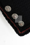 CHANEL 09PF Black Red Trim Moscow Wool Tweed Jacket 34 40 42 シャネル ブラック レッド トリム ロマノフ ウール ツイード ジャケット 即発