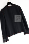 CHANEL 09PF Black Red Trim Moscow Wool Tweed Jacket 34 40 42 シャネル ブラック レッド トリム ロマノフ ウール ツイード ジャケット 即発