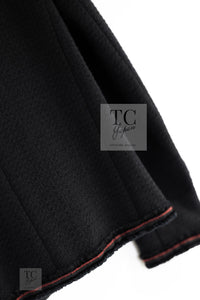 CHANEL 09PF Black Red Trim Moscow Wool Tweed Jacket 34 40 42 シャネル ブラック レッド トリム ロマノフ ウール ツイード ジャケット 即発
