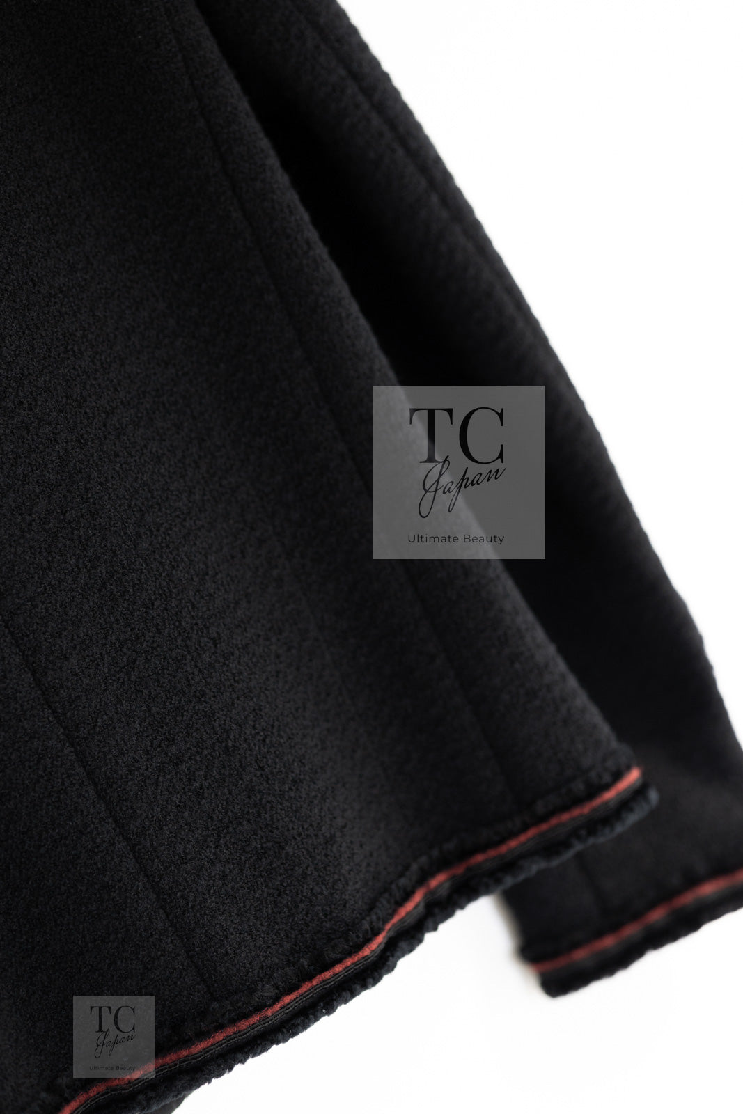 CHANEL 09PF Black Red Trim Moscow Wool Tweed Jacket 34 40 42 シャネル ブラック レッド トリム ロマノフ ウール ツイード ジャケット 即発