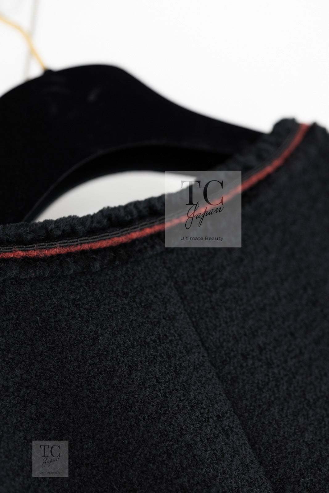CHANEL 09PF Black Red Trim Moscow Wool Tweed Jacket 34 40 42 シャネル ブラック レッド トリム ロマノフ ウール ツイード ジャケット 即発