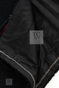 CHANEL 09PF Black Red Trim Moscow Wool Tweed Jacket 34 40 42 シャネル ブラック レッド トリム ロマノフ ウール ツイード ジャケット 即発