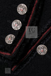 CHANEL 09PF Black Red Trim Moscow Wool Tweed Jacket 34 40 42 シャネル ブラック レッド トリム ロマノフ ウール ツイード ジャケット 即発