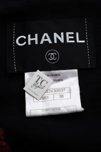 CHANEL 11A Black Red Metallic Fantasy Wool Tweed Jacket 34 36 38 シャネル ブラック レッド メタリック ファンタジー ウール ツイード ジャケット 即発 - TC JAPAN