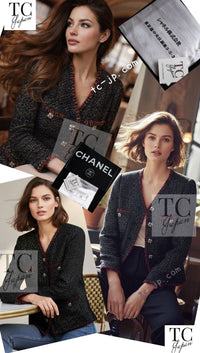 CHANEL 11A Black Red Metallic Fantasy Wool Tweed Jacket 34 36 38 シャネル ブラック レッド メタリック ファンタジー ウール ツイード ジャケット 即発