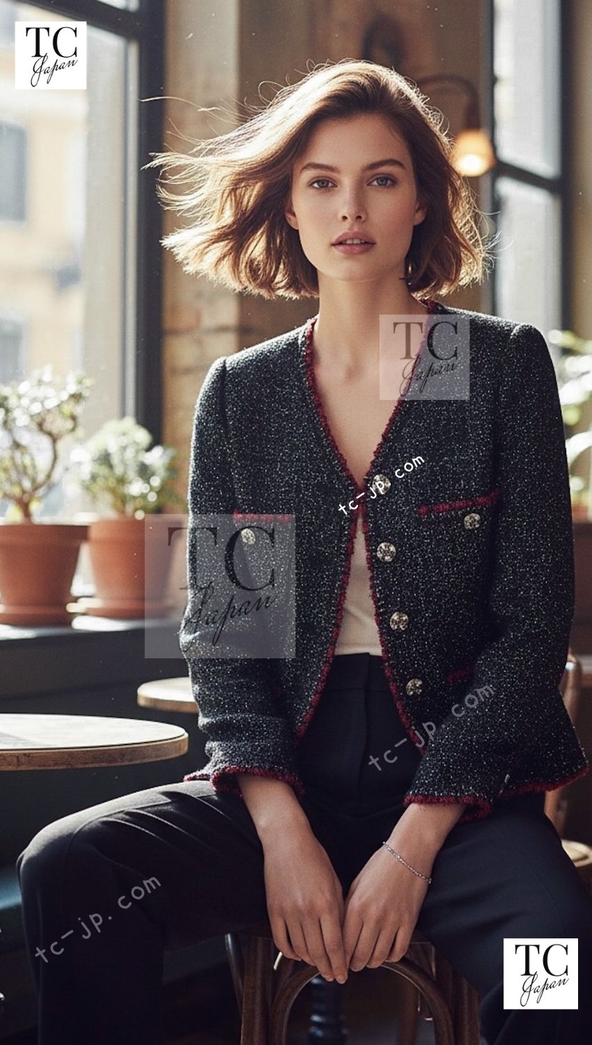 CHANEL 11A Red Black Metallic Fantasy Tweed Jacket 38 40 シャネル レッド ブラック メタリック ファンタジー ツイード ジャケット 即発 - TC JAPAN