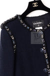 CHANEL 16S Navy Epaulettes Trimming Wool Jacket 38 シャネル ネイビー 肩章 ココマーク ボタン ウール ジャケット 即発