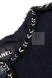 CHANEL 16S Navy Epaulettes Trimming Wool Jacket 38 シャネル ネイビー 肩章 ココマーク ボタン ウール ジャケット 即発