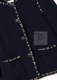 CHANEL 16S Navy Epaulettes Trimming Wool Jacket 38 シャネル ネイビー 肩章 ココマーク ボタン ウール ジャケット 即発