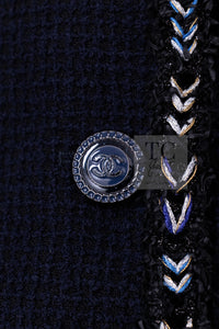 CHANEL 16S Navy Epaulettes Trimming Wool Jacket 38 シャネル ネイビー 肩章 ココマーク ボタン ウール ジャケット 即発