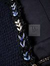 CHANEL 16S Navy Epaulettes Trimming Wool Jacket 38 シャネル ネイビー 肩章 ココマーク ボタン ウール ジャケット 即発
