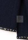CHANEL 16S Navy Epaulettes Trimming Wool Jacket 38 シャネル ネイビー 肩章 ココマーク ボタン ウール ジャケット 即発