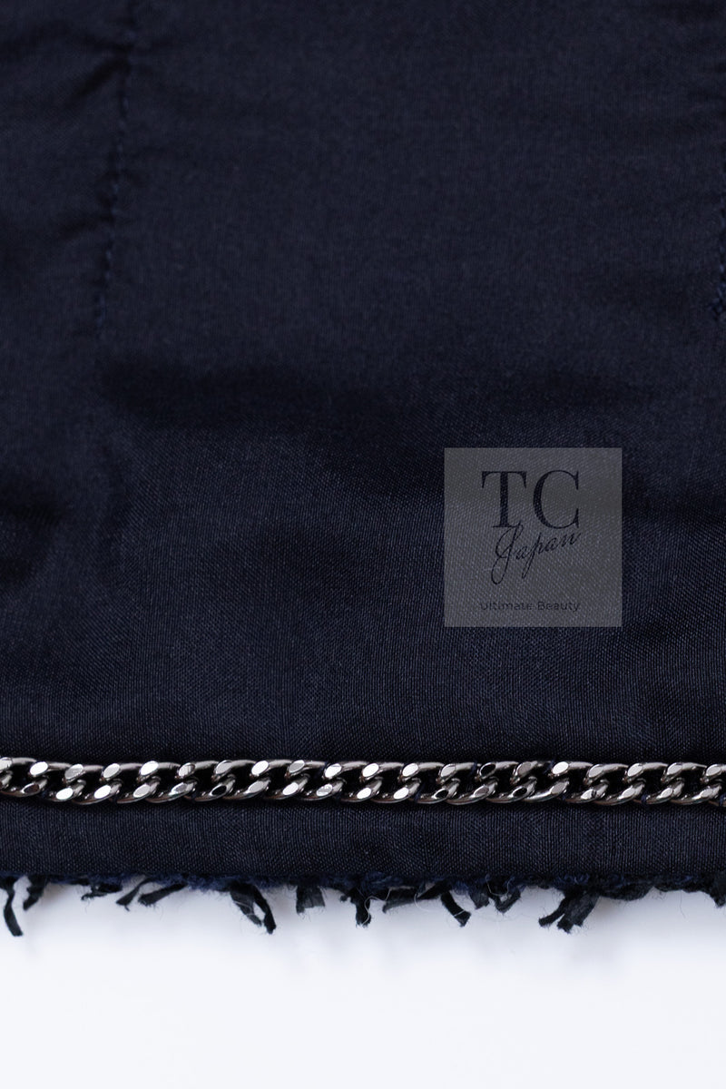 CHANEL 16S Navy Epaulettes Trimming Wool Jacket 38 シャネル ネイビー 肩章 ココマーク ボタン ウール ジャケット 即発