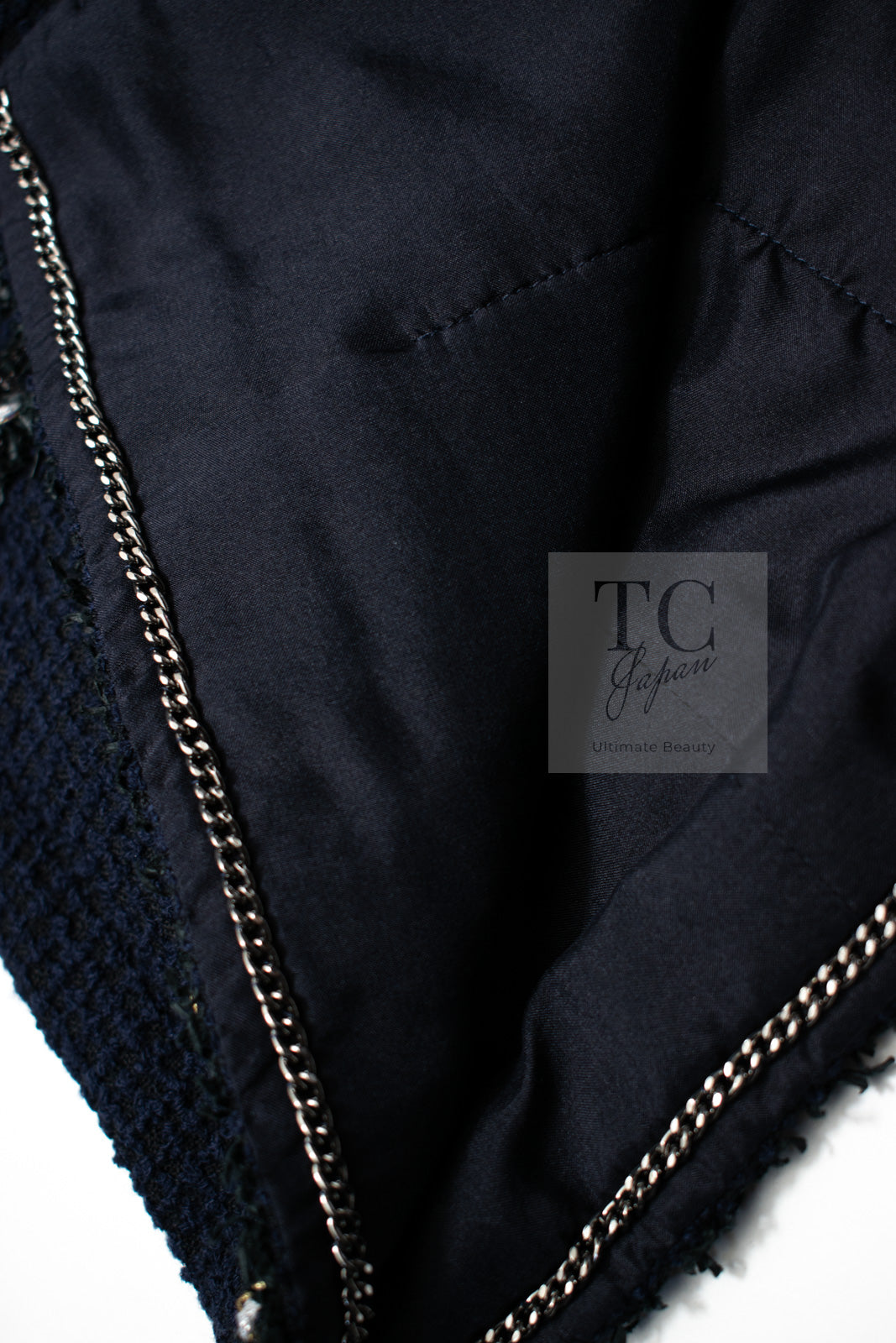 シャネル ジャケット CHANEL ネイビー 肩章 ココマーク ボタン ウール