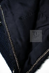 CHANEL 16S Navy Epaulettes Trimming Wool Jacket 38 シャネル ネイビー 肩章 ココマーク ボタン ウール ジャケット 即発