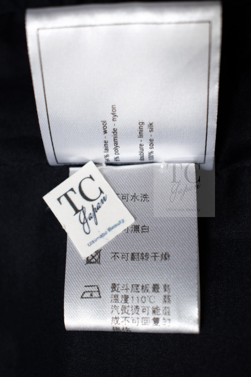 CHANEL 16S Navy Epaulettes Trimming Wool Jacket 38 シャネル ネイビー 肩章 ココマーク ボタン ウール ジャケット 即発