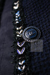 CHANEL 16S Navy Epaulettes Trimming Wool Jacket 38 シャネル ネイビー 肩章 ココマーク ボタン ウール ジャケット 即発