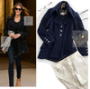 CHANEL 08A Dark Navy Wool Big Lion Button Jacket Coat 36 シャネル ダーク ネイビー ウール 大きい ライオン ボタン ジャケット コート 即発