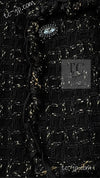 CHANEL 07PF Black Metallic Long Tweed Coat Jacket 38 40 シャネル ブラック メタリック ロング ツイード コート ジャケット 即発
